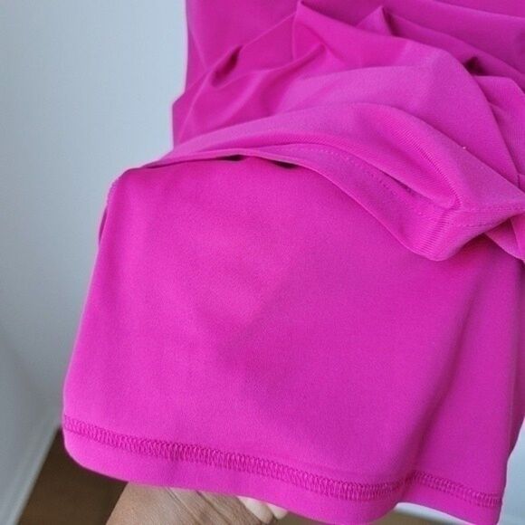 ADRIANNA PAPEL Side Ruched Detail Barbie Pink Color Shift Dress Size 2 - Picture 8 of 11